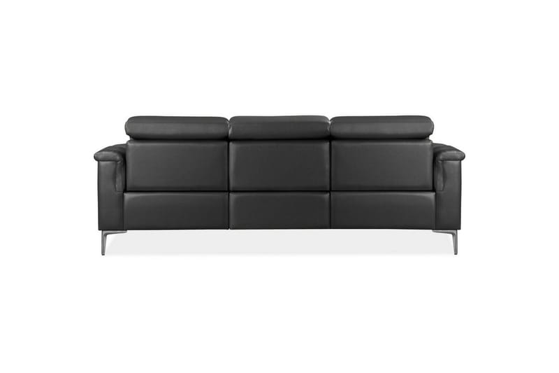 Sofa 3-seter Lund Grå, Lær/PU, Manuell hvilestol - Grå, Lær/PU, Manuell hvilestol - Møbler - Sofaer - Reclinersofaer