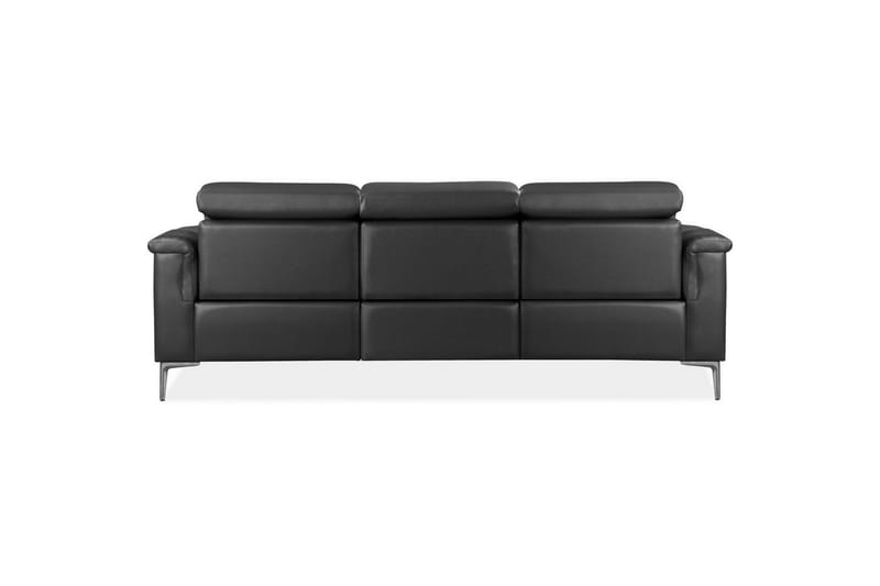 Sofa 3-seter Lund Grå, Lær/PU, Manuell hvilestol - Grå, Lær/PU, Manuell hvilestol - Møbler - Sofaer - Reclinersofaer