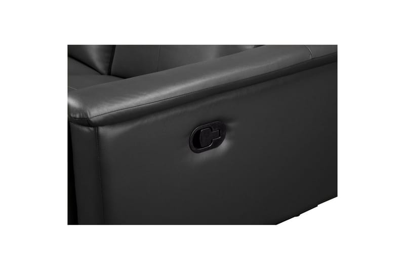 Sofa 3-seter Lund Grå, Lær/PU, Manuell hvilestol - Grå, Lær/PU, Manuell hvilestol - Møbler - Sofaer - Reclinersofaer