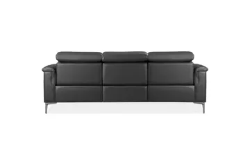 Sofa 3-seter Lund Grå, PU, Manuell hvilestol - Grå, PU, Manuell hvilestol - Møbler - Sofaer - Reclinersofaer