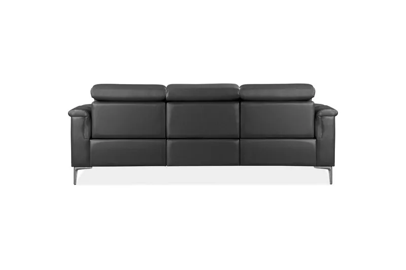 Sofa 3-seter Lund Grå, PU, Manuell hvilestol - Grå, PU, Manuell hvilestol - Møbler - Sofaer - Reclinersofaer