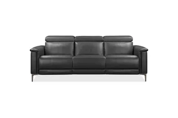 Sofa 3-seter Lund Grå, PU, Manuell hvilestol - Grå, PU, Manuell hvilestol - Møbler - Sofaer - Reclinersofaer