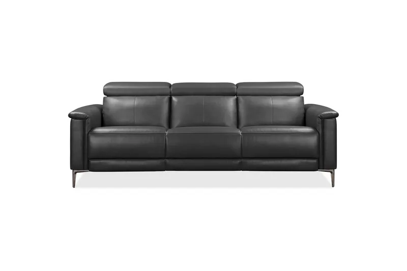 Sofa 3-seter Lund Grå, PU, Manuell hvilestol - Grå, PU, Manuell hvilestol - Møbler - Sofaer - Reclinersofaer