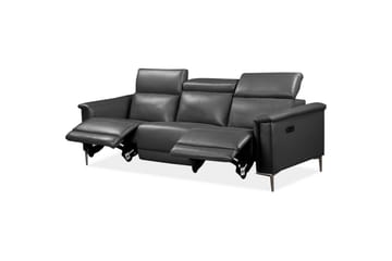 Sofa 3-seter Lund Grå, PU, Elektrisk recliner - Grå, PU, Elektrisk recliner - Møbler - Sofaer - Reclinersofaer
