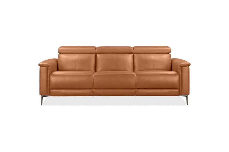 Sofa 3-seter Lund Kognac, Lær/PU, Elektrisk recliner - Kognac, Lær/PU, Elektrisk recliner - Møbler - Sofaer - Reclinersofaer