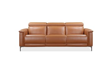 Sofa 3-seter Lund Kognac, PU, Elektrisk recliner - Kognac, PU, Elektrisk recliner - Møbler - Sofaer - Reclinersofaer
