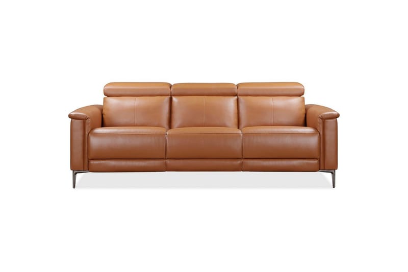 Sofa 3-seter Lund Kognac, PU, Elektrisk recliner - Kognac, PU, Elektrisk recliner - Møbler - Sofaer - Reclinersofaer