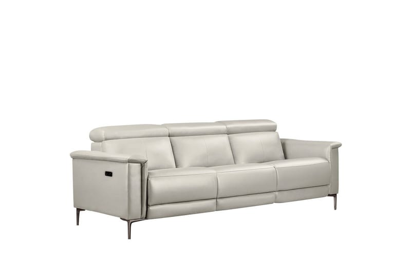 Sofa 3-seter Lund Krem, Lær/PU, Elektrisk recliner - Krem, Lær/PU, Elektrisk recliner - Møbler - Sofaer - Reclinersofaer