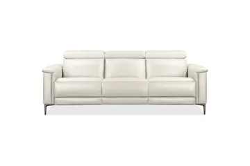 Sofa 3-seter Lund Krem, Lær/PU, Elektrisk recliner - Krem, Lær/PU, Elektrisk recliner - Møbler - Sofaer - Reclinersofaer