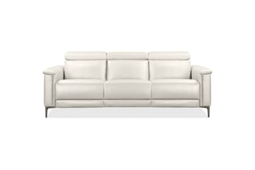 Sofa 3-seter Lund Krem, Lær/PU, Elektrisk recliner - Krem, Lær/PU, Elektrisk recliner - Møbler - Sofaer - Reclinersofaer