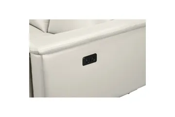 Sofa 3-seter Lund Krem, Lær/PU, Elektrisk recliner - Krem, Lær/PU, Elektrisk recliner - Møbler - Sofaer - Reclinersofaer