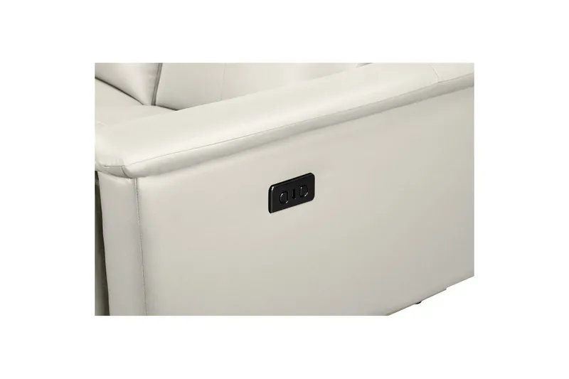 Sofa 3-seter Lund Krem, Lær/PU, Elektrisk recliner - Krem, Lær/PU, Elektrisk recliner - Møbler - Sofaer - Reclinersofaer