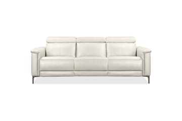 Sofa 3-seter Lund Krem, Lær/PU, Manuell hvilestol - Krem, Lær/PU, Manuell hvilestol - Møbler - Sofaer - Reclinersofaer