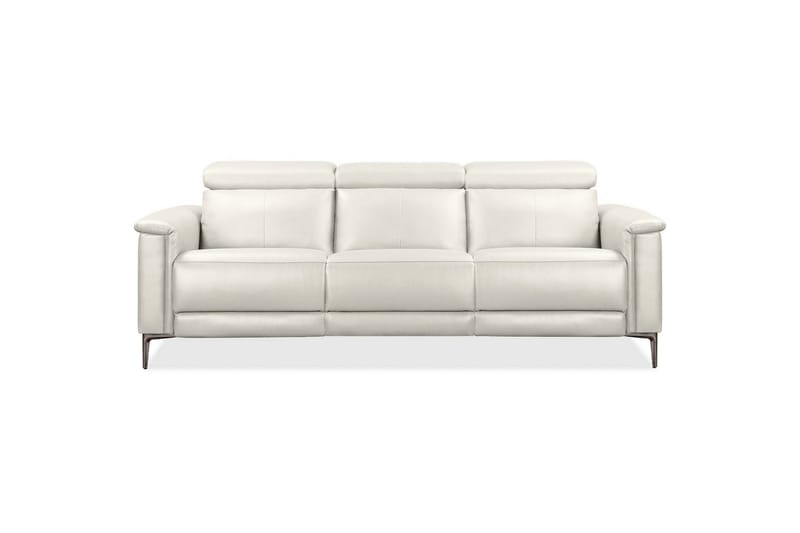 Sofa 3-seter Lund Krem, Lær/PU, Manuell hvilestol - Krem, Lær/PU, Manuell hvilestol - Møbler - Sofaer - Reclinersofaer