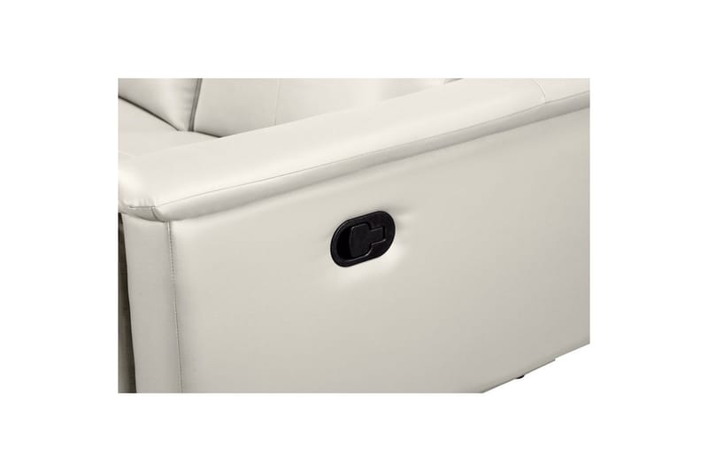 Sofa 3-seter Lund Krem, Lær/PU, Manuell hvilestol - Krem, Lær/PU, Manuell hvilestol - Møbler - Sofaer - Reclinersofaer