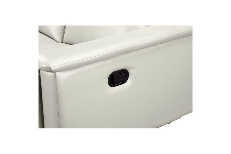 Sofa 3-seter Lund Krem, PU, Manuell hvilestol - Krem, PU, Manuell hvilestol - Møbler - Sofaer - Reclinersofaer