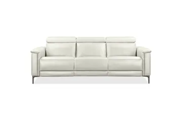 Sofa 3-seter Lund Krem, PU, Manuell hvilestol - Krem, PU, Manuell hvilestol - Møbler - Sofaer - Reclinersofaer