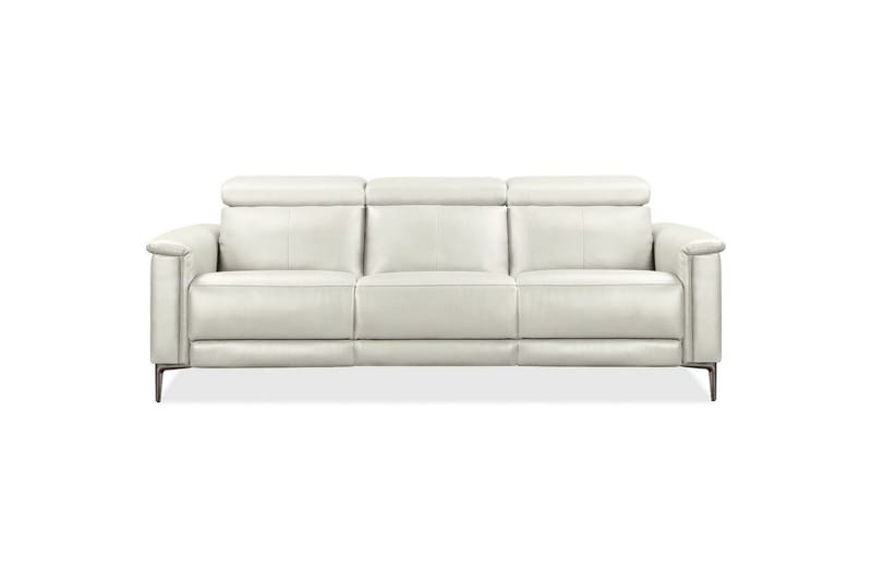Sofa 3-seter Lund Krem, PU, Manuell hvilestol - Krem, PU, Manuell hvilestol - Møbler - Sofaer - Reclinersofaer