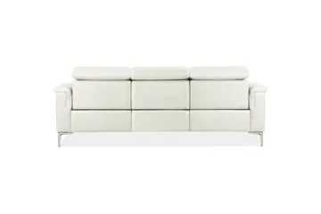 Sofa 3-seter Lund Krem, PU, Manuell hvilestol - Krem, PU, Manuell hvilestol - Møbler - Sofaer - Reclinersofaer