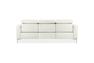 Sofa 3-seter Lund Krem, PU, Manuell hvilestol - Krem, PU, Manuell hvilestol - Møbler - Sofaer - Reclinersofaer