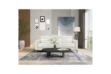 Sofa 3-seter Lund Krem, PU, Manuell hvilestol - Krem, PU, Manuell hvilestol - Møbler - Sofaer - Reclinersofaer