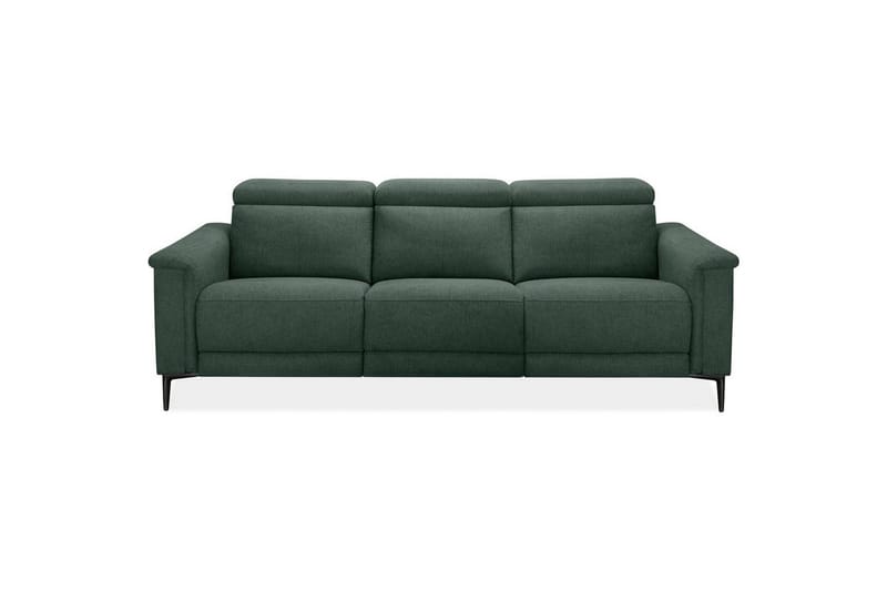 Sofa 3-seter Lund Mørk grønn, Belfast-stoff, Elektrisk recliner - Mørk grønn, Belfast-stoff, Elektrisk recliner - Møbler - Sofaer - Reclinersofaer