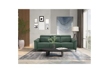 Sofa 3-seter Lund Mørk grønn, Belfast-stoff, Elektrisk recliner - Mørk grønn, Belfast-stoff, Elektrisk recliner - Møbler - Sofaer - Reclinersofaer