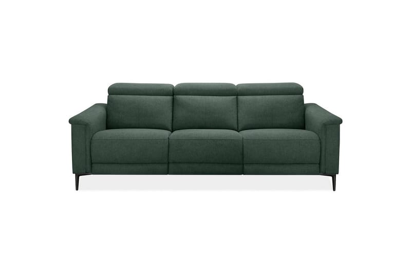 Sofa 3-seter Lund Mørk grønn, Belfast-stoff, Elektrisk recliner - Mørk grønn, Belfast-stoff, Elektrisk recliner - Møbler - Sofaer - Reclinersofaer