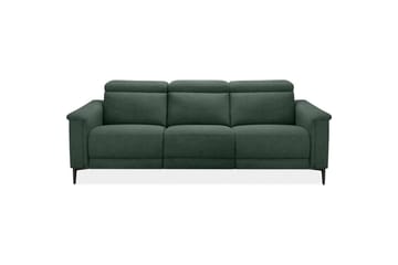 Sofa 3-seter Lund Mørk grønn, Belfast-stoff, Manuell hvilestol - Mørk grønn, Belfast-stoff, Manuell hvilestol - Møbler - Sofaer - Reclinersofaer