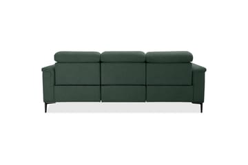Sofa 3-seter Lund Mørk grønn, Belfast-stoff, Manuell hvilestol - Mørk grønn, Belfast-stoff, Manuell hvilestol - Møbler - Sofaer - Reclinersofaer