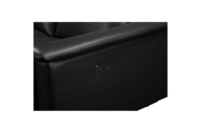 Sofa 3-seter Lund Svart, Lær/PU, Elektrisk recliner - Svart, Lær/PU, Elektrisk recliner - Møbler - Sofaer - Reclinersofaer