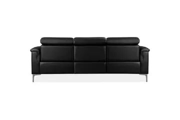 Sofa 3-seter Lund Svart, PU, Manuell hvilestol - Svart, PU, Manuell hvilestol - Møbler - Sofaer - Reclinersofaer