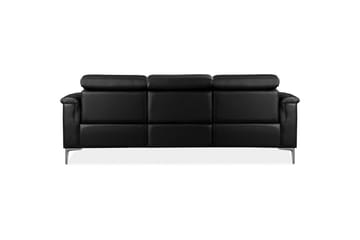 Sofa 3-seter Lund Svart, PU, Manuell hvilestol - Svart, PU, Manuell hvilestol - Møbler - Sofaer - Reclinersofaer