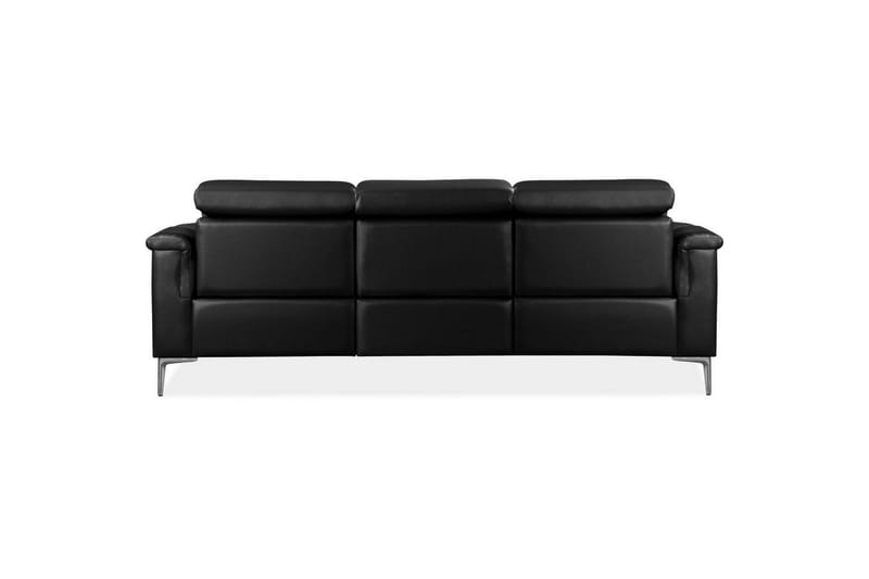 Sofa 3-seter Lund Svart, PU, Manuell hvilestol - Svart, PU, Manuell hvilestol - Møbler - Sofaer - Reclinersofaer