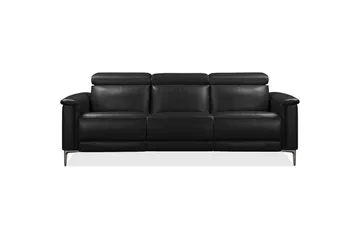 Sofa 3-seter Lund Svart, PU, Manuell hvilestol - Svart, PU, Manuell hvilestol - Møbler - Sofaer - Reclinersofaer