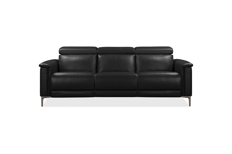 Sofa 3-seter Lund Svart, PU, Manuell hvilestol - Svart, PU, Manuell hvilestol - Møbler - Sofaer - Reclinersofaer