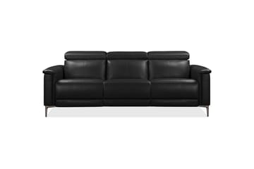 Sofa 3-seter Lund Svart, PU, Manuell hvilestol - Svart, PU, Manuell hvilestol - Møbler - Sofaer - Reclinersofaer