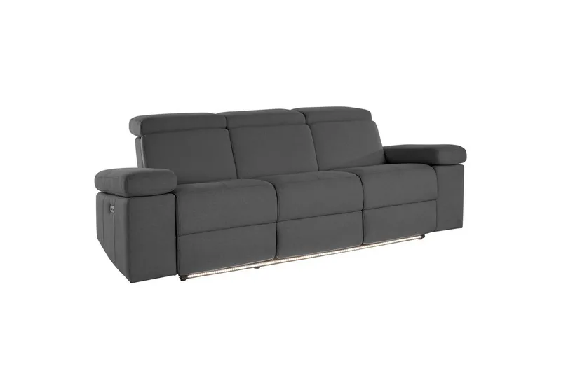 Sofa 3-seter Rayland Antrasitt, Sunday Stoff, Elektrisk recliner - Antrasitt, Sunday Stoff, Elektrisk recliner - Møbler - Sofaer - Reclinersofaer
