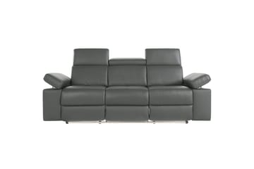 Sofa 3-seter Rayland Grå, Lær/PU, Elektrisk recliner - Grå, Lær/PU, Elektrisk recliner - Møbler - Sofaer - Reclinersofaer