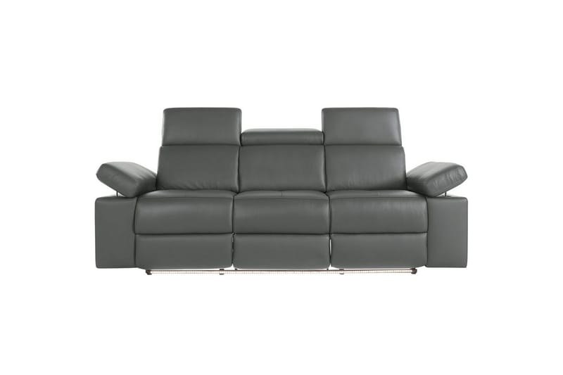 Sofa 3-seter Rayland Grå, Lær/PU, Elektrisk recliner - Grå, Lær/PU, Elektrisk recliner - Møbler - Sofaer - Reclinersofaer