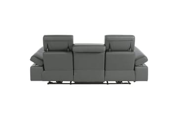 Sofa 3-seter Rayland Grå, Lær/PU, Elektrisk recliner - Grå, Lær/PU, Elektrisk recliner - Møbler - Sofaer - Reclinersofaer