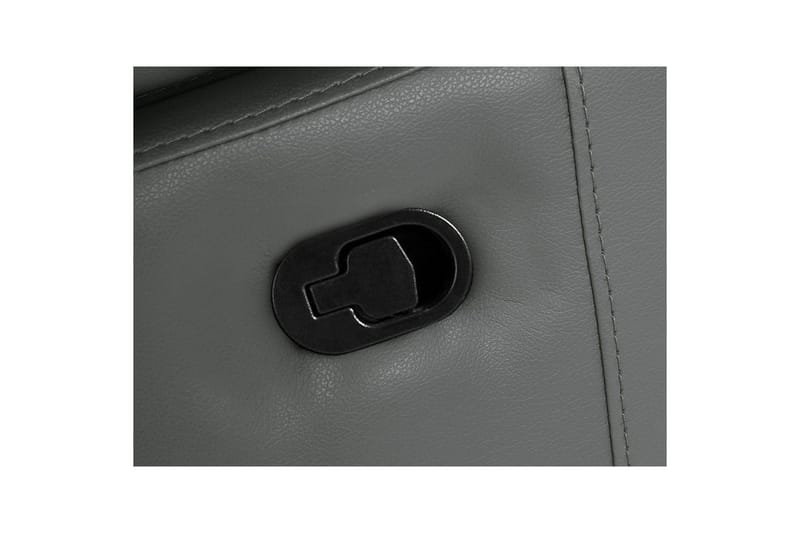 Sofa 3-seter Rayland Grå, Lær/PU, Elektrisk recliner - Grå, Lær/PU, Elektrisk recliner - Møbler - Sofaer - Reclinersofaer