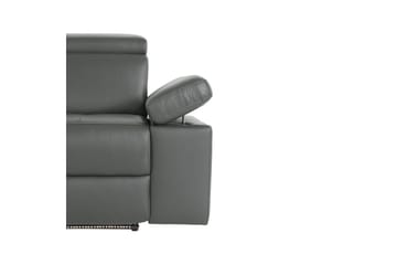 Sofa 3-seter Rayland Grå, Lær/PU, Manuell hvilestol - Grå, Lær/PU, Manuell hvilestol - Møbler - Sofaer - Reclinersofaer