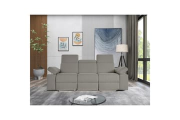 Sofa 3-seter Rayland Grå, Sunday Stoff, Elektrisk recliner - Grå, Sunday Stoff, Elektrisk recliner - Møbler - Sofaer - Reclinersofaer