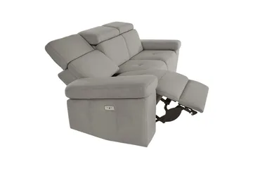 Sofa 3-seter Rayland Grå, Sunday Stoff, Elektrisk recliner - Grå, Sunday Stoff, Elektrisk recliner - Møbler - Sofaer - Reclinersofaer