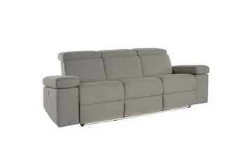 Sofa 3-seter Rayland Grå, Sunday Stoff, Elektrisk recliner