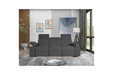 Sofa 3-seter Rayland Grå, Sunday Stoff, Manuell hvilestol - Grå, Sunday Stoff, Manuell hvilestol - Møbler - Sofaer - Reclinersofaer