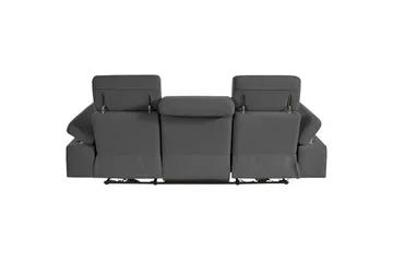 Sofa 3-seter Rayland Grå, Sunday Stoff, Manuell hvilestol - Grå, Sunday Stoff, Manuell hvilestol - Møbler - Sofaer - Reclinersofaer