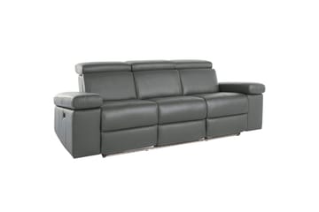 Sofa 3-seter Rayland Grå, PU, Manuell hvilestol