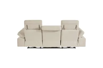 Sofa 3-seter Rayland Hvit, Sunday Stoff, Elektrisk recliner - Hvit, Sunday Stoff, Elektrisk recliner - Møbler - Sofaer - Reclinersofaer